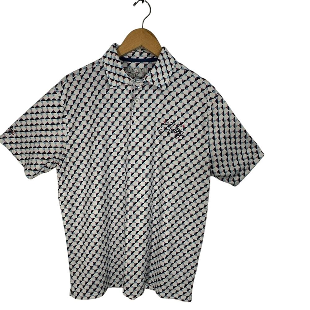 Barstool Sports Golf Polo Shirt Mens  Aint No Hobby Geometric Performance  M